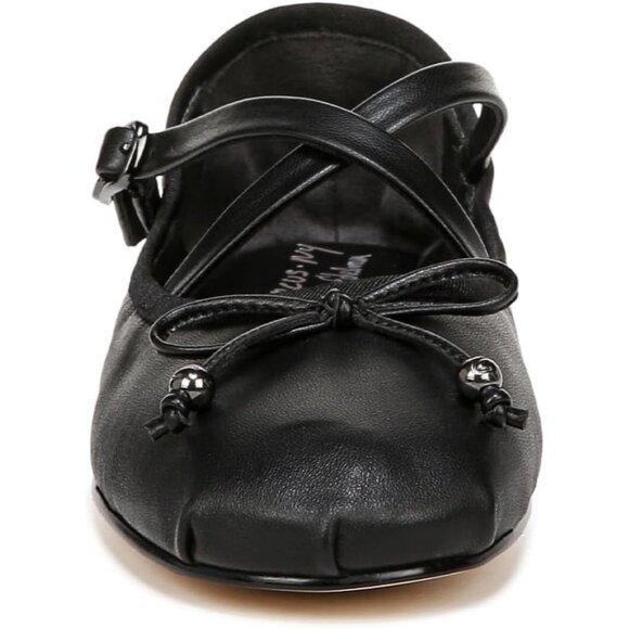 Circus NY by Sam Edelman Women's Black Leather Cross Strap Zuri Ballet Flat - Picture 2 of 6